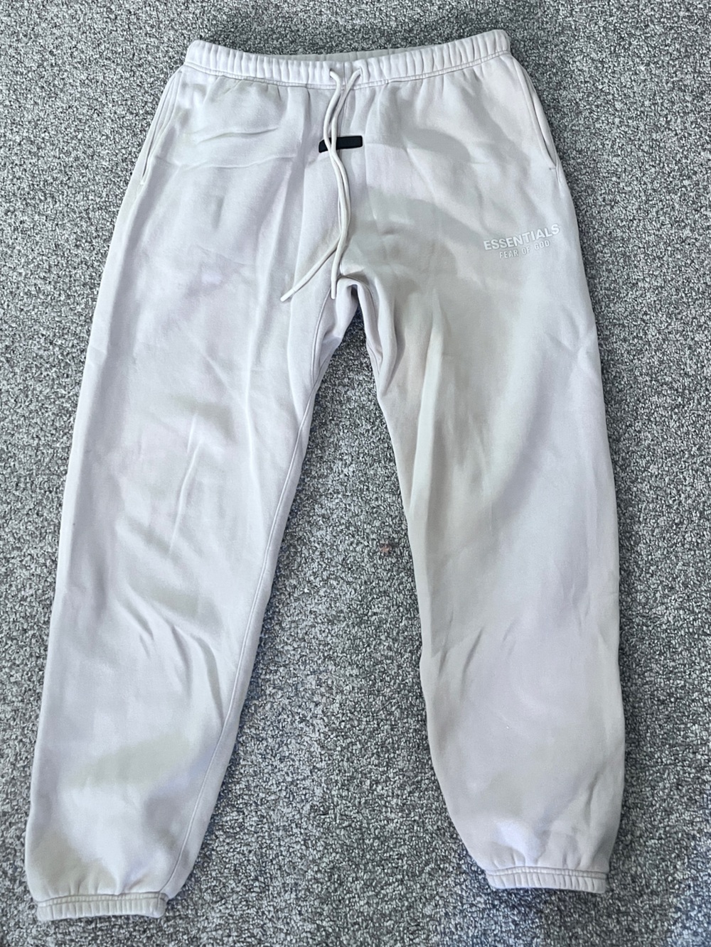 Essentials Men’s Light Gray Joggers with Subtle Logo